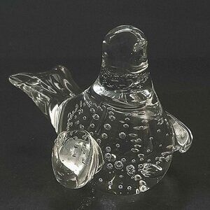 Vintage Glass Bird Paperweight With Controlled Bubbles